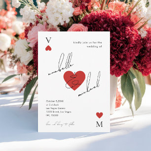 Invitación Guión elegante Boda de Casino Vegas