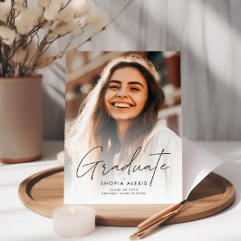 Invitación Guión elegante caligráfico Dos Graduación de fotos