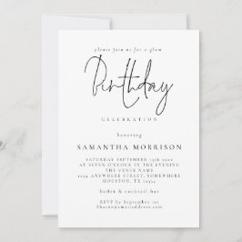 Invitación Guión elegante Cualquier cumpleaños de edad