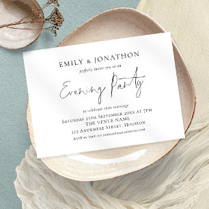 Invitación Guión elegante Cualquier Fiesta de noche Boda de c