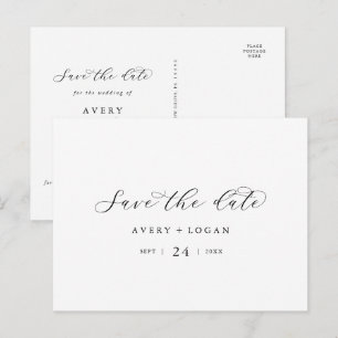 Invitación Guión elegante horizontal Guardar la postal de fec