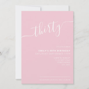 Invitación Guión elegante moderno con letras a mano 30 cumple