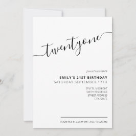 Invitación Guión elegante moderno Cumpleaños 21