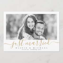 Invitación Guión elegante "recién casado" moderno boda de fot