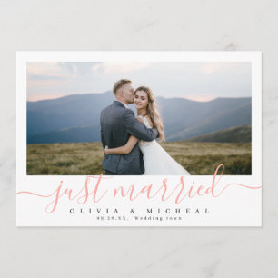 Invitación Guión elegante "recién casado" moderno boda de fot