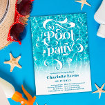 Invitación Guión fiesta de la piscina de agua de Guay agitaci<br><div class="desc">El guión de la foto de fondo de agua fiesta de la piscina de Guay gira la verde azulada invitación de 16 cumpleaños Sweet con una caligrafía retro y fresca . Una invitación divertida y fresca para una fiesta de verano</div>