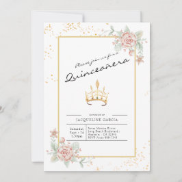 Invitación Guión floral Quinceañera 15 cumpleaños
