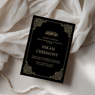 Invitación Guión Formal Barroco Antiguo Ceremonia de Nikah Ne