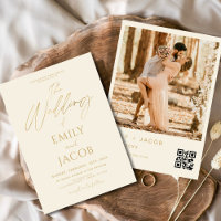 Guión fotográfico de código QR de Cream Gold Boda