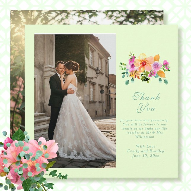 Invitación Guión fotográfico verde rosa de cada rosa (Subido por el creador)