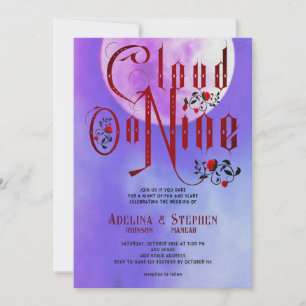 Invitación Guión gótico de Halloween y Rosas Nueve Bodas