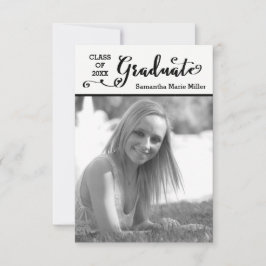 Invitación Guión graduado vertical - Graduación 3x5