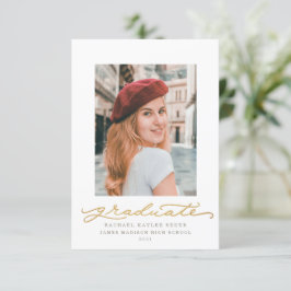 Invitación Guión milenario blanco y dorado