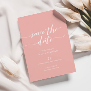 Invitación Guión minimalista Apricot Guardar la fecha