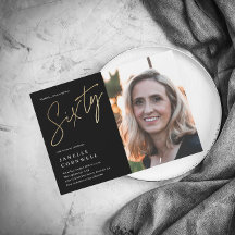 Guión minimalista Black and Gold 60th Photo