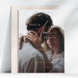 Invitación Guión Minimalista caprichoso | Boda de fotografía<br><div class="desc">Este guión minimalista caprichoso | la invitación a la boda con foto negra es perfecta para su sencillo y clásico boda boho moderno mínimo, en blanco y negro. El diseño presenta una caligrafía escrita a mano, elegante, delicada y romántica, con una tipografía chic y formal. El aspecto irá bien con...</div>
