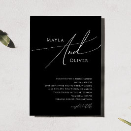 Invitación Guión Minimalista caprichoso | Boda negro