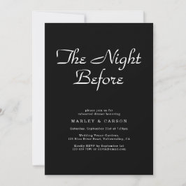 Invitación Guion minimalista  Cena de ensayo negra elegante