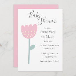 Invitación Guión minimalista de color de agua rosado simple