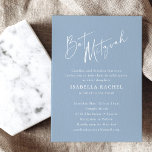 Invitación Guión minimalista Dusty Blue Modern Bat Mitzvah<br><div class="desc">Guión Minimalista personalizado Clásico Dusty Blue Modern Bat Mitzvah Invitación</div>