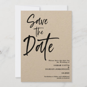 Invitación Guión minimalista Kraft Guardar la fecha