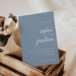 Invitación Guión Minimalista moderno azul turbio | BODA