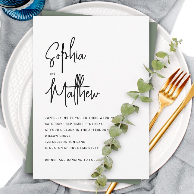 Invitación Guión Minimalista moderno | BODA (Subido por el creador)