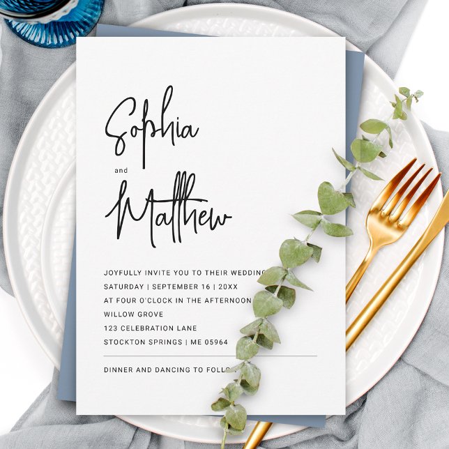 Invitación Guión Minimalista moderno | BODA (Subido por el creador)