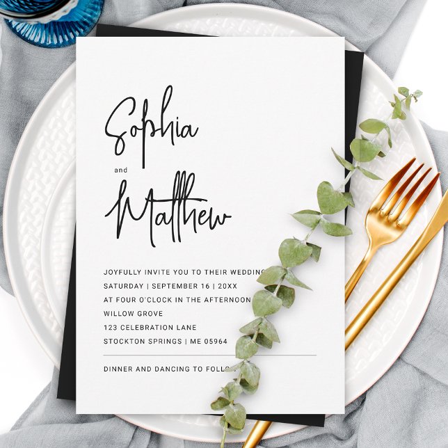 Invitación Guión Minimalista moderno | BODA (Subido por el creador)