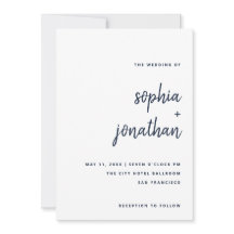 Guión Minimalista moderno | Boda blanco y naval