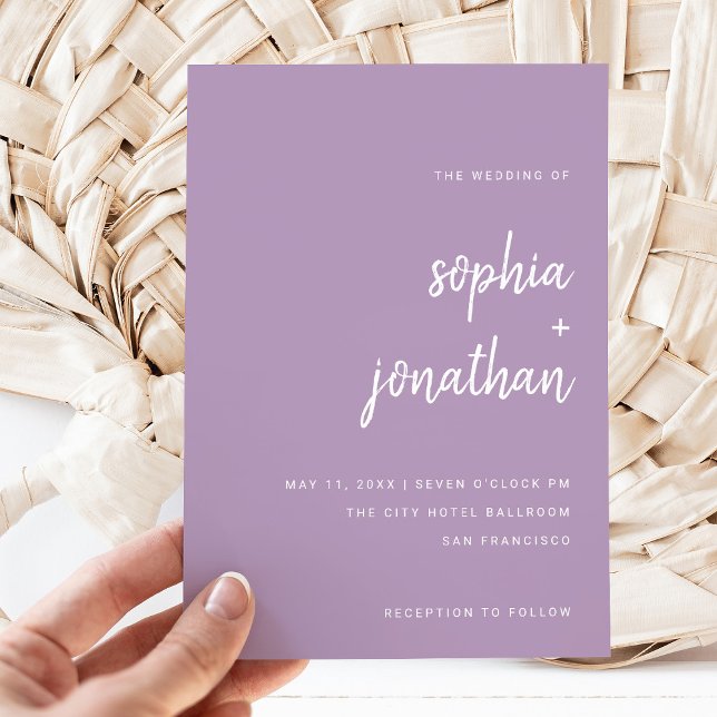 Invitación Guión Minimalista moderno | Boda Lavender (Subido por el creador)