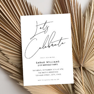 Invitación Guión Minimalista moderno Cumpleaños 21