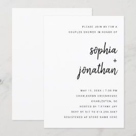 Invitación Guión minimalista moderno | Ducha de parejas