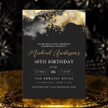 Invitación Guión minimalista negro y oro 40 cumpleaños<br><div class="desc">¡Celebra el haber cumplido 40 con estilo con una invitación Minimalista de cumpleaños Black y Gold! Con elegantes acentos en negro y oro, elegante tipografía de guiones y un diseño limpio y moderno, esta invitación marca el tono para una sofisticada celebración. Ideal para cualquier tipo de evento, desde salones de...</div>