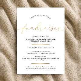 Invitación Guión minimalista para recaudación de fondos Blanc