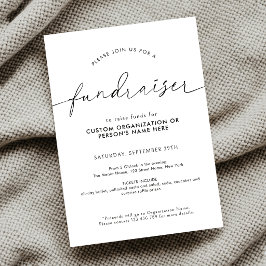 Invitación Guión minimalista para recaudación de fondos Negro