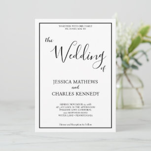 Invitación Guión Minimalista simple Boda de fotos Personaliza