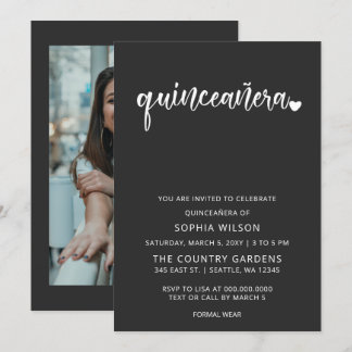 Invitación Guión Minimalista simple foto de QUINCEANERA