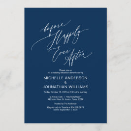 Invitación Guión moderno, azul marino, cena de ensayo Boda