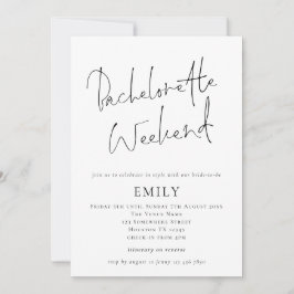 Invitación Guión moderno Bachelorette Weekend Itinerario