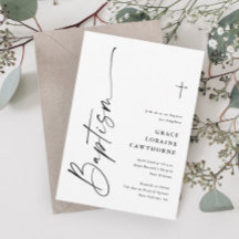 Guión moderno Bautismo neutral de género blanco y 