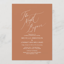 Invitación Guión moderno, cobre, ensayo Boda Cena