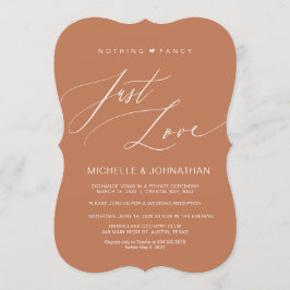 Invitación Guión moderno, cobre, recepción de boda secreta