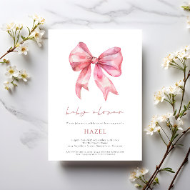 Invitación Guión moderno color rosa Baby Shower