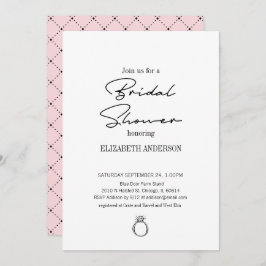 Invitación Guión moderno con ducha de novia en anillo