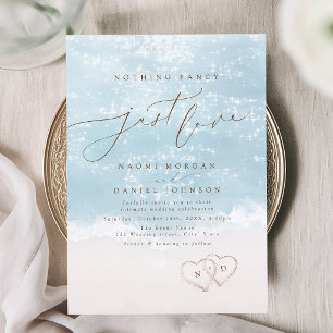 Invitación Guión moderno Corazones de arena Nada elegante Sol