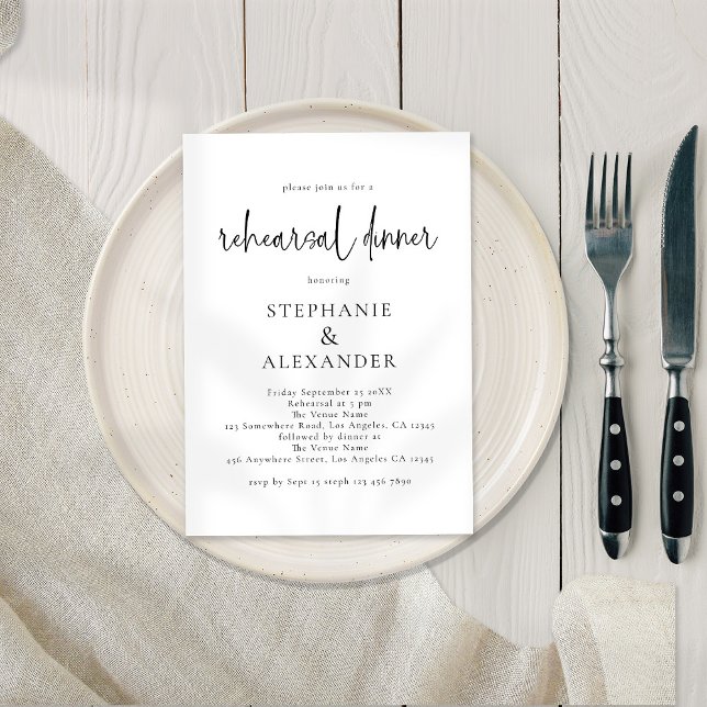 Invitación Guión moderno Cualquier ensayo de color Cena (Subido por el creador)