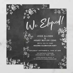Invitación Guión moderno de Baby's Breath Nos fugamos