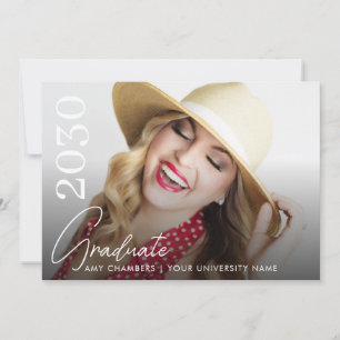 Invitación Guión moderno de graduación de fotos