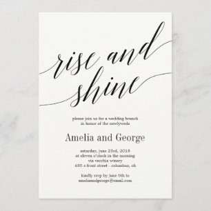 Invitación Guión moderno de Rise and Shine Boda Brunch